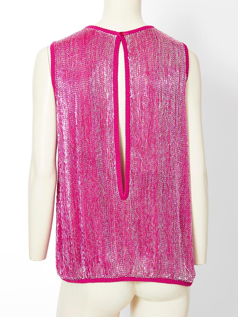 Pink Ferre Ombréd Bugle Beaded Shell For Sale