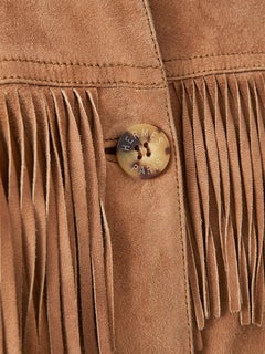 Hermes Suede Western Styel Jacket with Fringe Detail