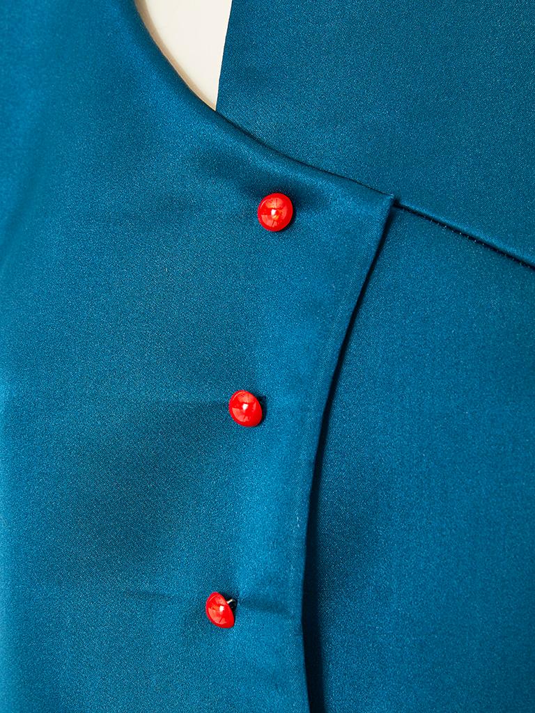 Blue Geoffrey Beene Duchess Satin Evening Jacket