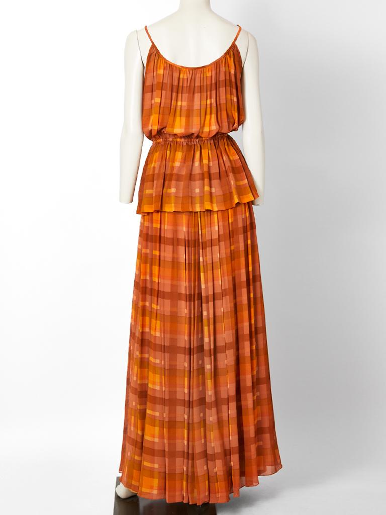 Orange Gucci Printed Chiffon Ensemble, 1970s