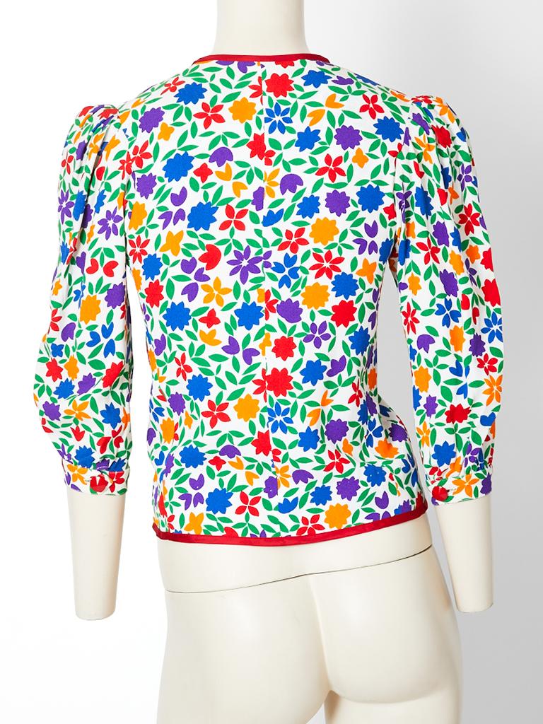 Yves Saint Laurent Rive Gauche Floral Pattern Jacket In Excellent Condition In New York, NY