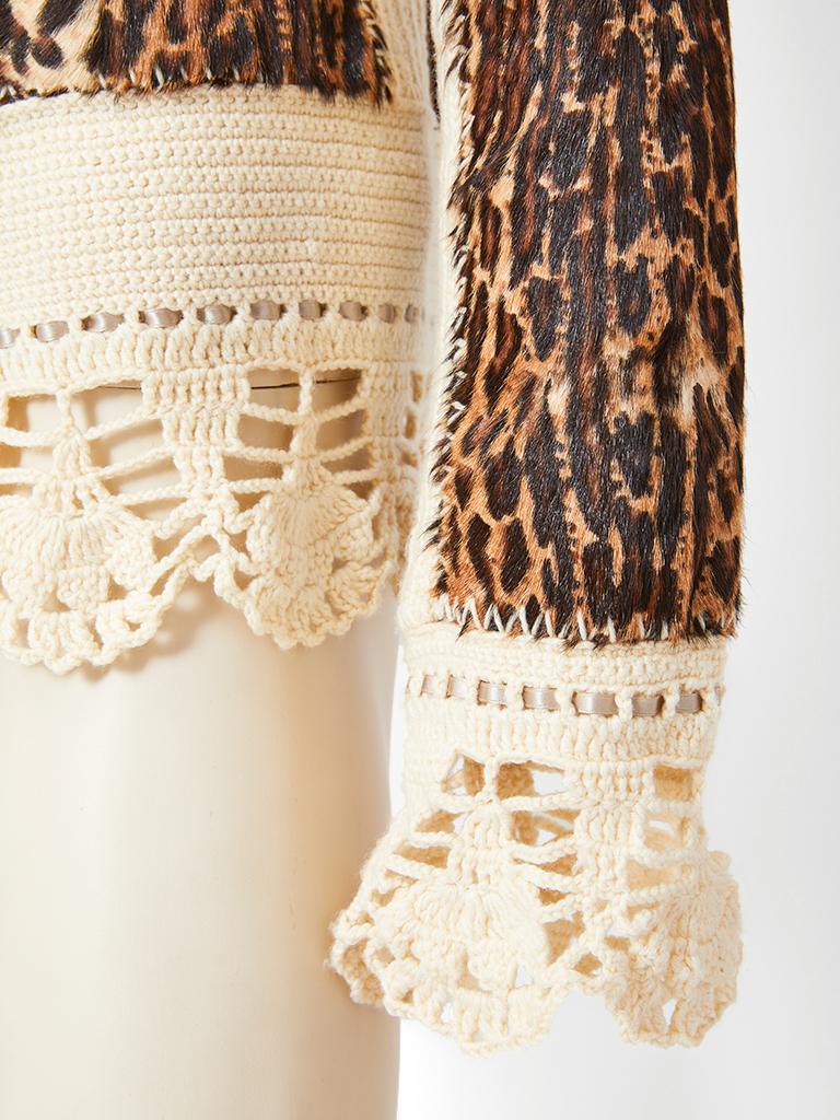 Beige John Galliano for Dior Leopard Pattern Jacket