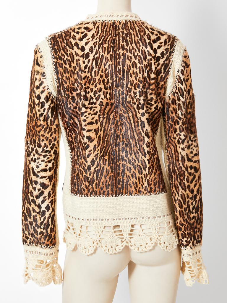 John Galliano for Dior Leopard Pattern Jacket In Excellent Condition In New York, NY