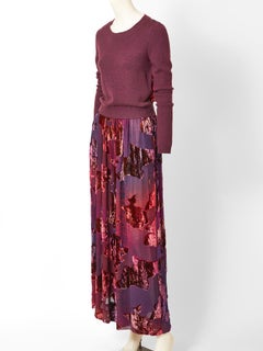 Bill Blass Velvet and  Cashmere Knit Palazzo Pant Ensemble