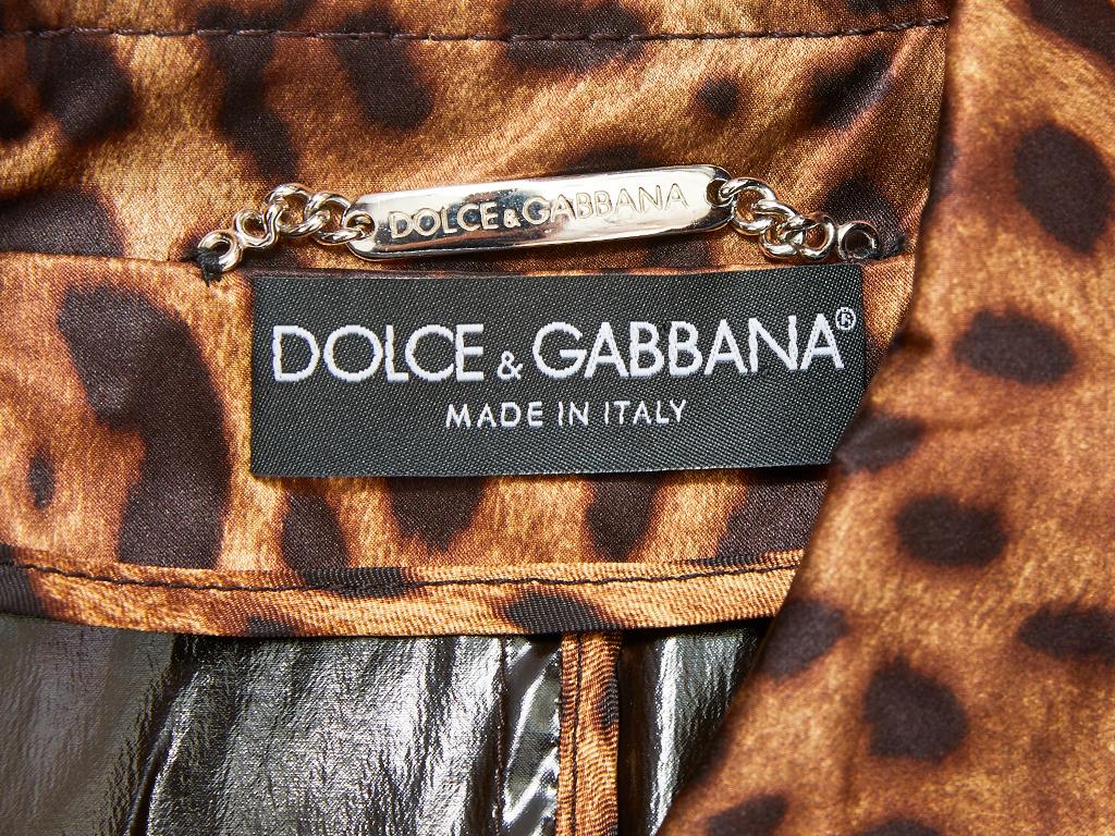 Brown Dolce and Gabbana Leopard Trench