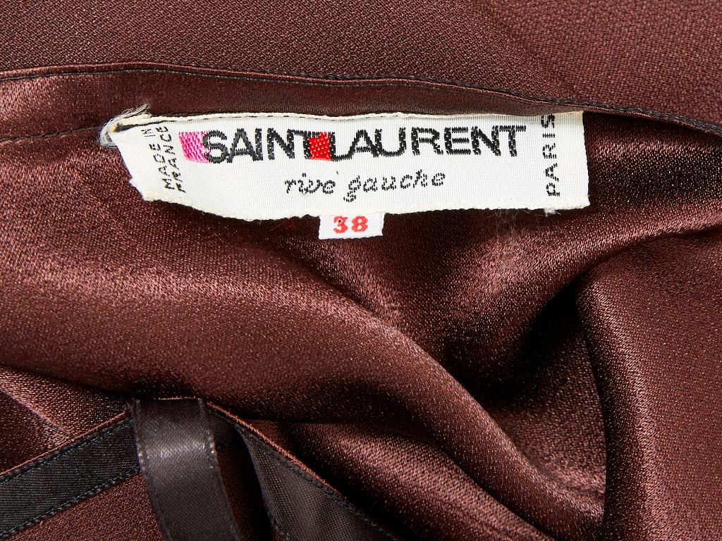 Brown Yves Saint Laurent Rive Gauche Crepe Chemise