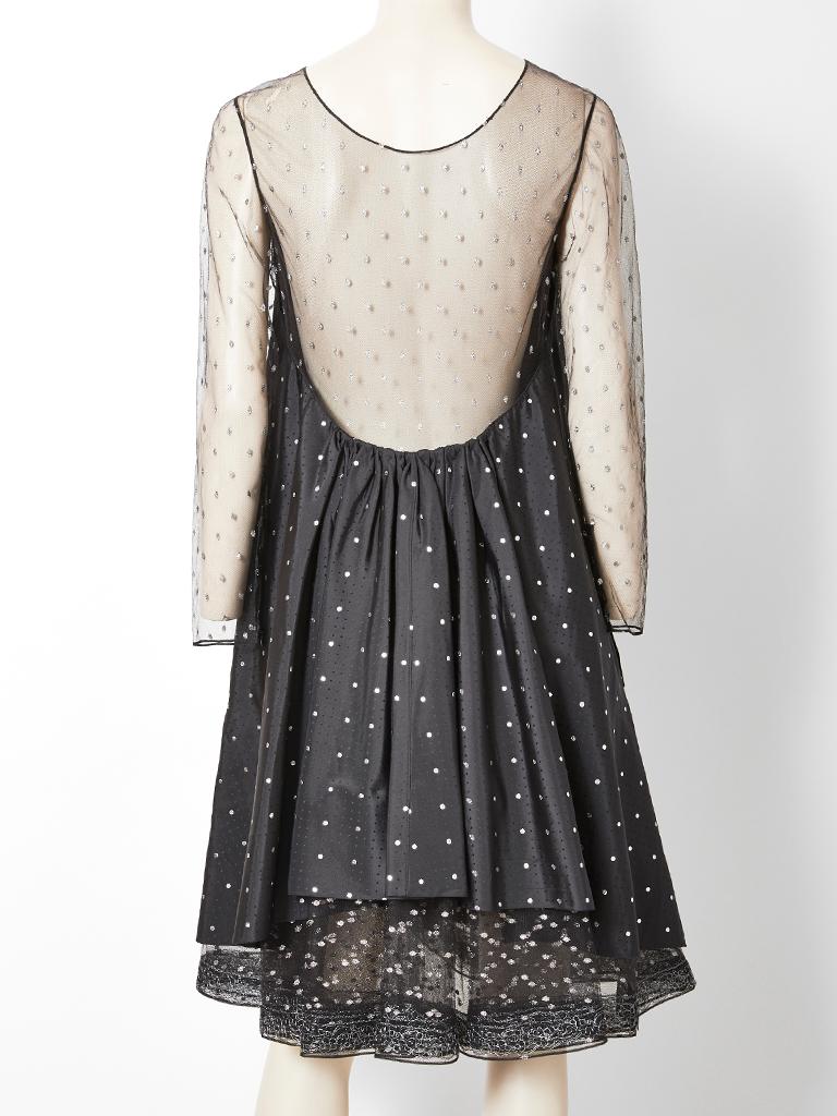 Women's Geoffrey Beene Dotted Tulle Cocktail Dress For Sale