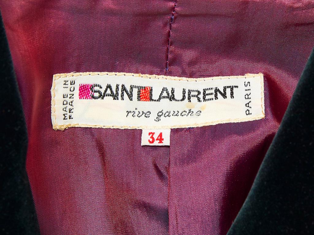Yves Saint Laurent Rive Gauche Double Breasted Wool and Velvet Jacket 1