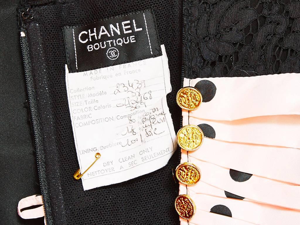 Chanel Lace and Taffeta Cocktail Dress In Excellent Condition In New York, NY