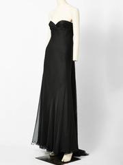 Valentino Strapless Chiffon Gown With Train