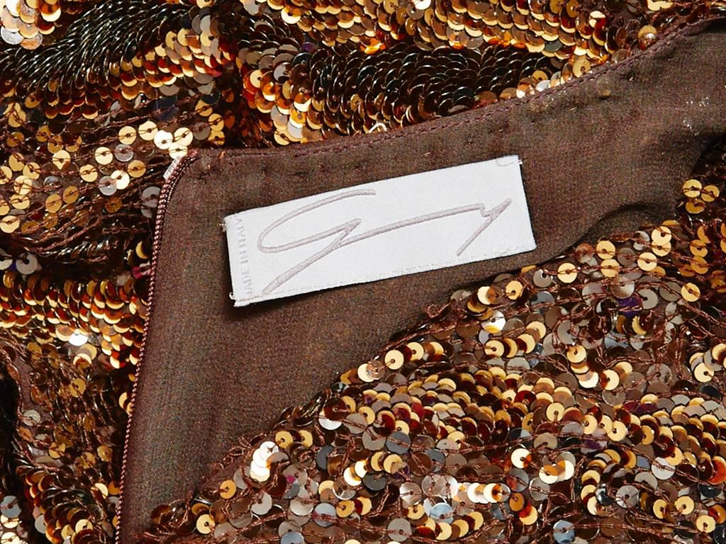Jenny Copper Sequined Knit Dress In Excellent Condition In New York, NY