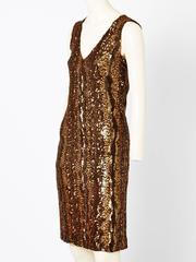 Jenny Copper Sequined Knit Dress