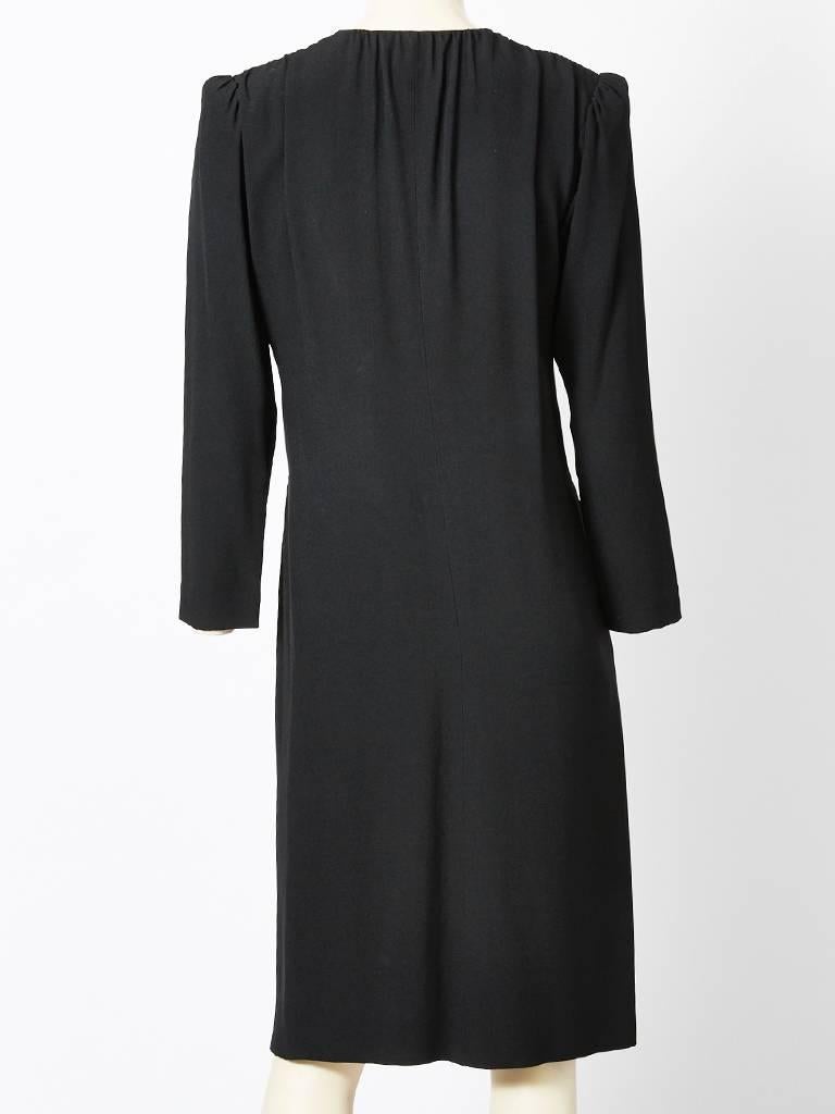 Black Yves Saint Laurent 40's Inspired Cocktail Dress