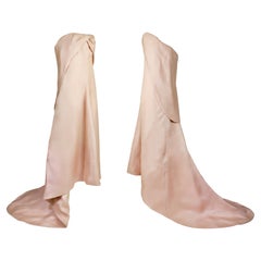 BALENCIAGA "EDITION" Museum Re-Edition von 1960 Trägerloses Kleid mit Korsett in Beige