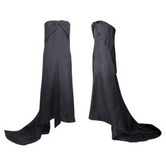 BALENCIAGA Museum Re-edition From 1960s Black Strapless Gown With Long Train