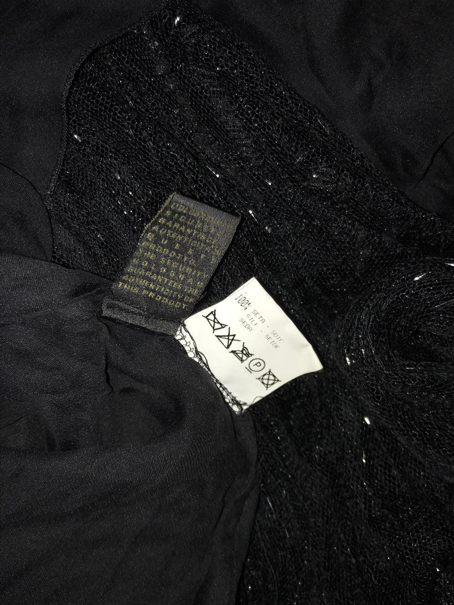 ROBERTO CAVALLI Schwarzes perlenbesetztes, tief heruntergezogenes Maxikleid Tagged. 2007 NWT im Angebot 7