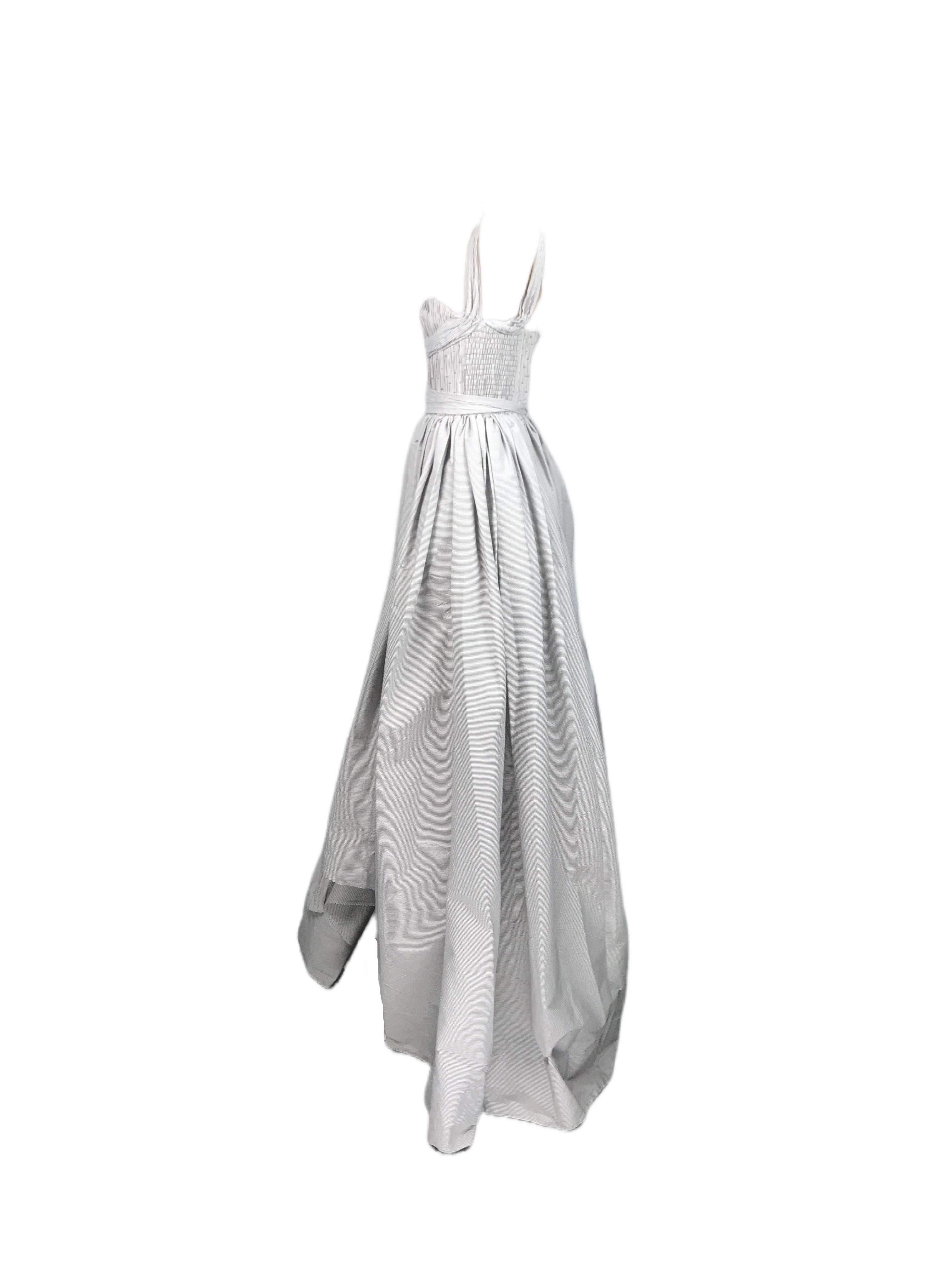 BOTTEGA VENETA S/s 2007 Elegantes gestreiftes Maxi-Abendkleid in ausgestellter Form im Zustand „Neu“ im Angebot in 上海市, CN