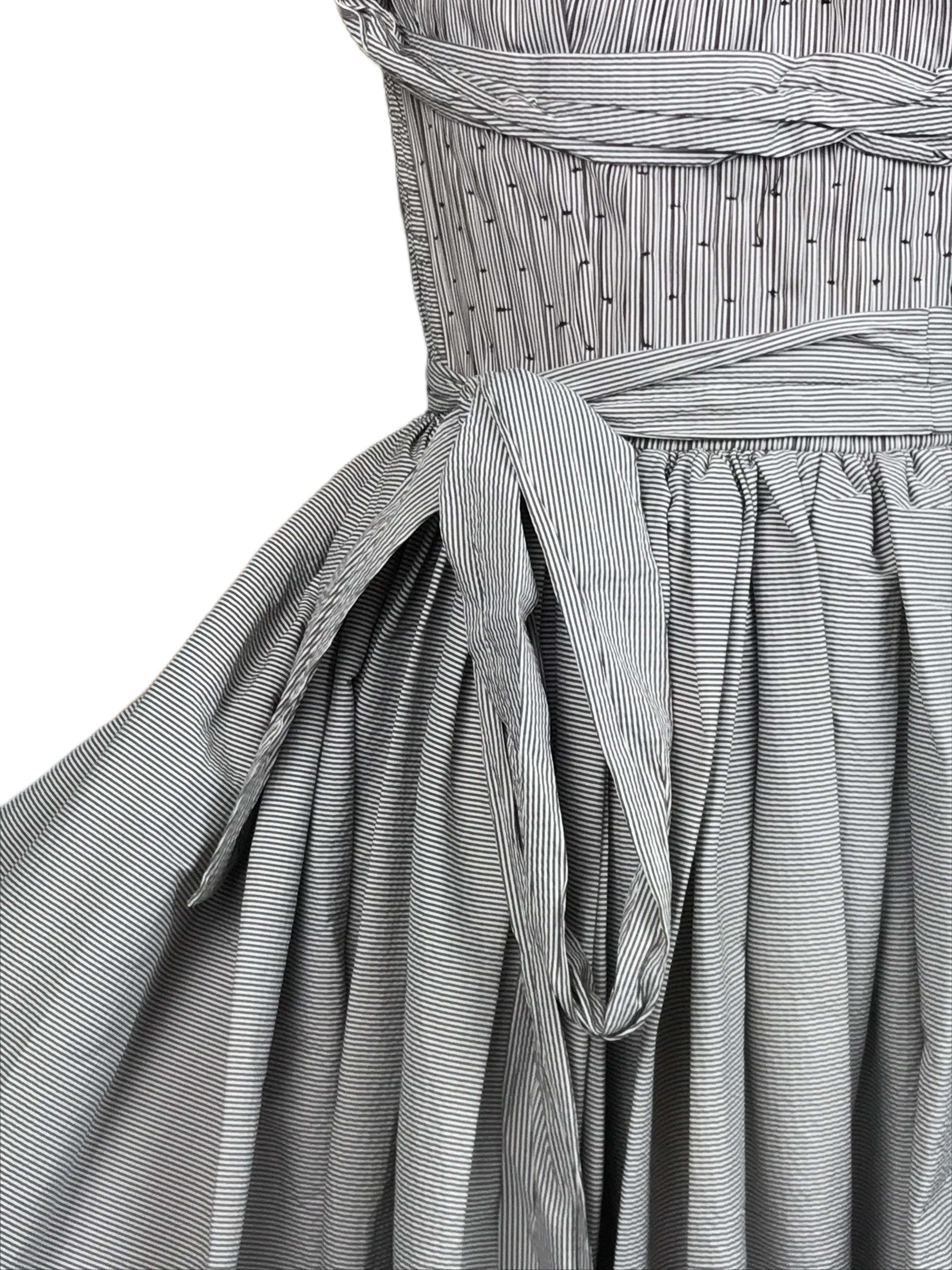 BOTTEGA VENETA S/s 2007 Elegantes gestreiftes Maxi-Abendkleid in ausgestellter Form im Angebot 4