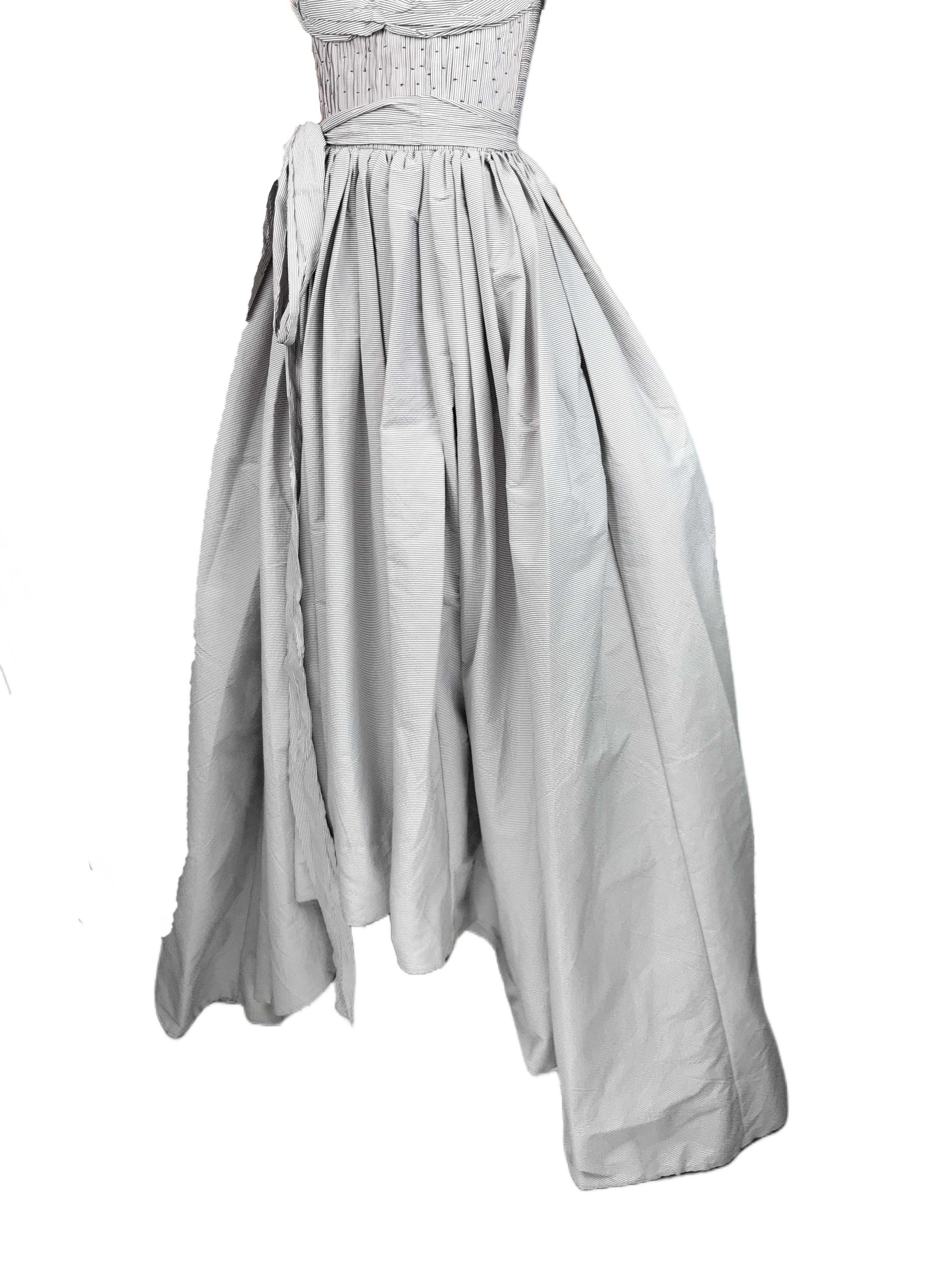 BOTTEGA VENETA S/s 2007 Elegantes gestreiftes Maxi-Abendkleid in ausgestellter Form im Angebot 5