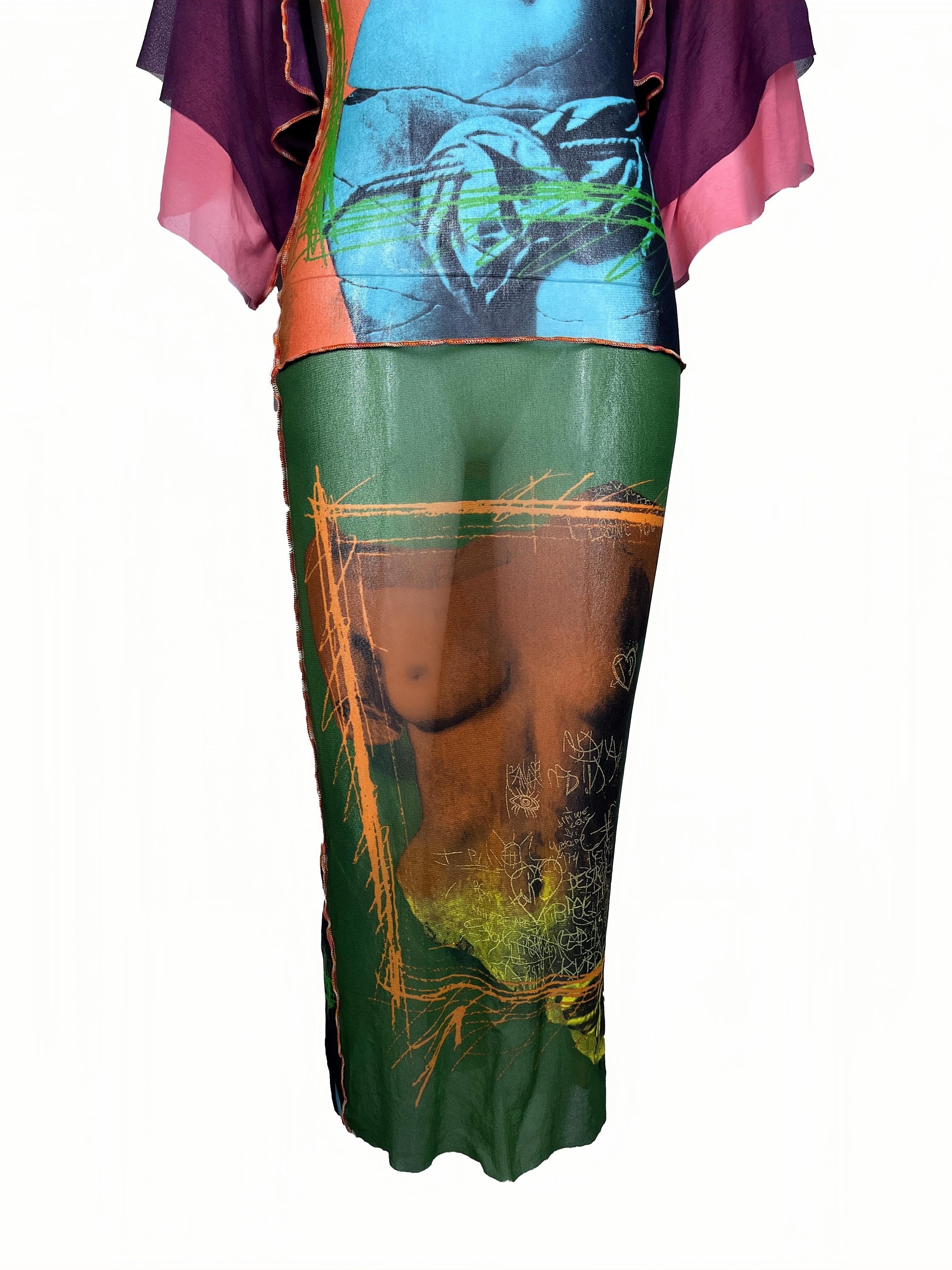 JEAN PAUL GAULTIER S/s 1999 Venus De Milo Kimono Maxi Mesh Kleid im Angebot 4