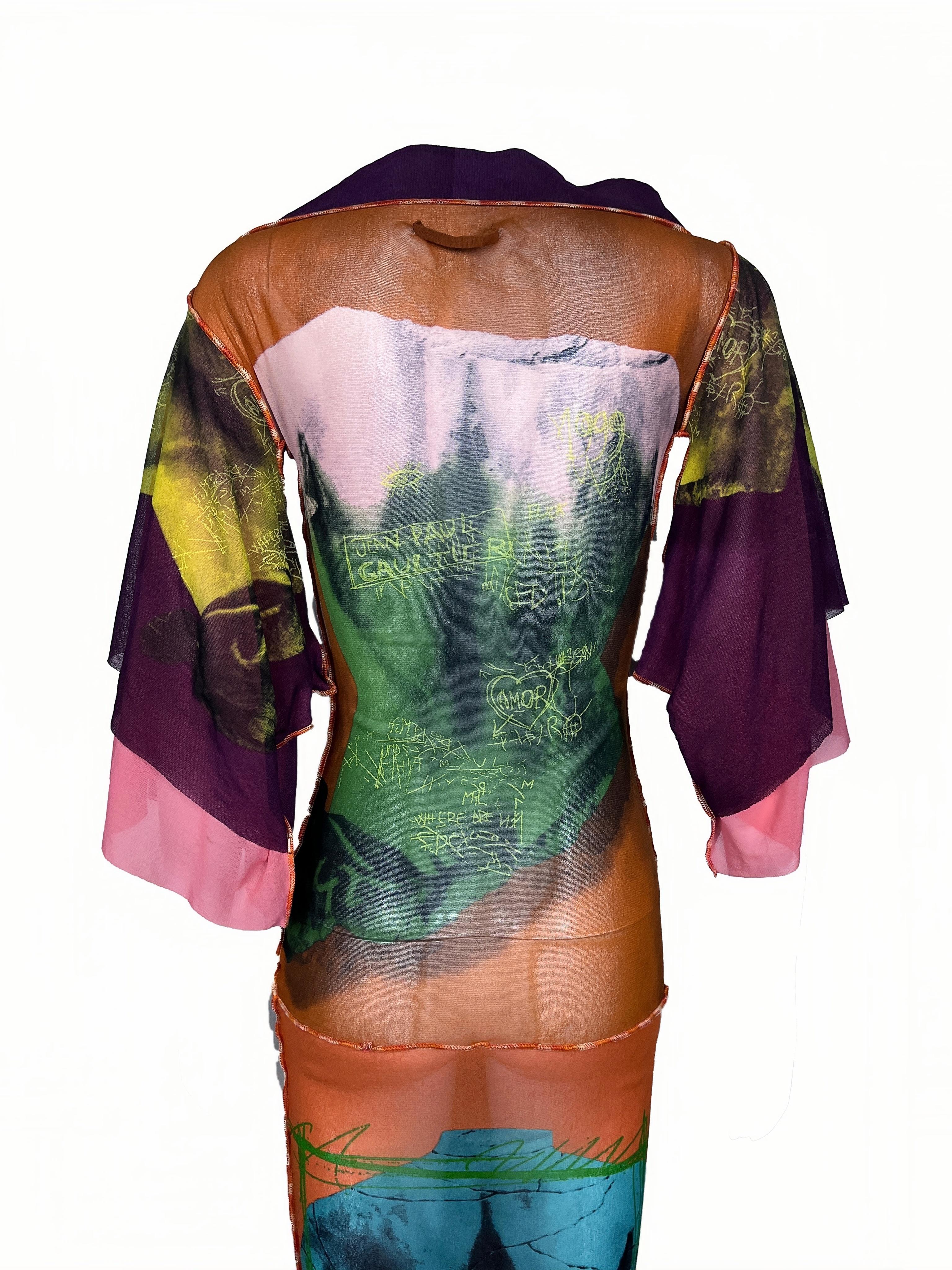 JEAN PAUL GAULTIER S/s 1999 Venus De Milo Kimono Maxi Mesh Kleid im Angebot 3