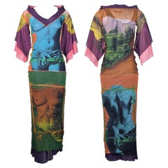 JEAN PAUL GAULTIER S/s 1999 Venus De Milo Kimono Maxi Mesh Dress
