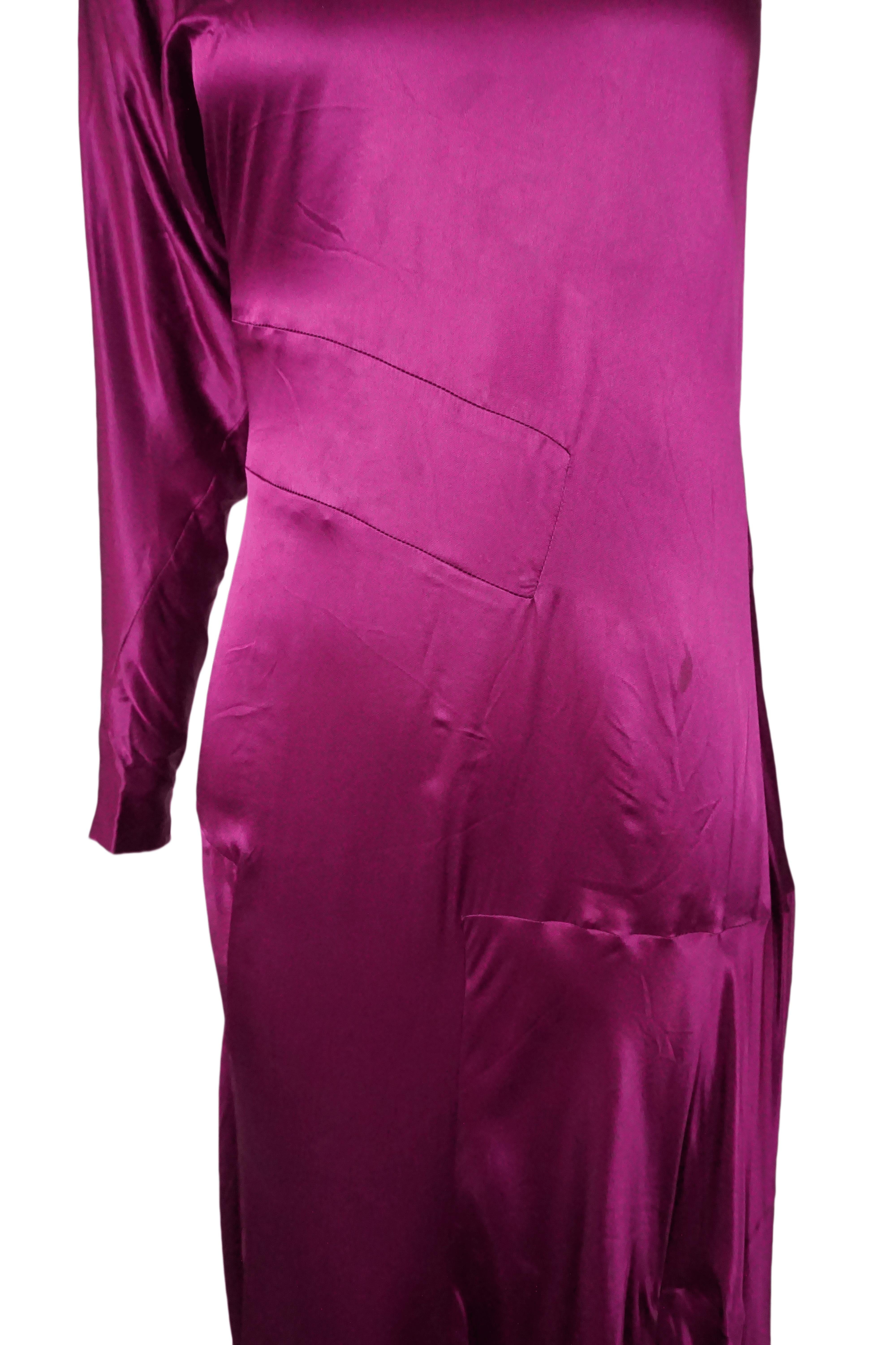 Robe en satin fuchsia à une épaule Yves Saint Laurent By Tom Ford S/s 2008 en vente 9