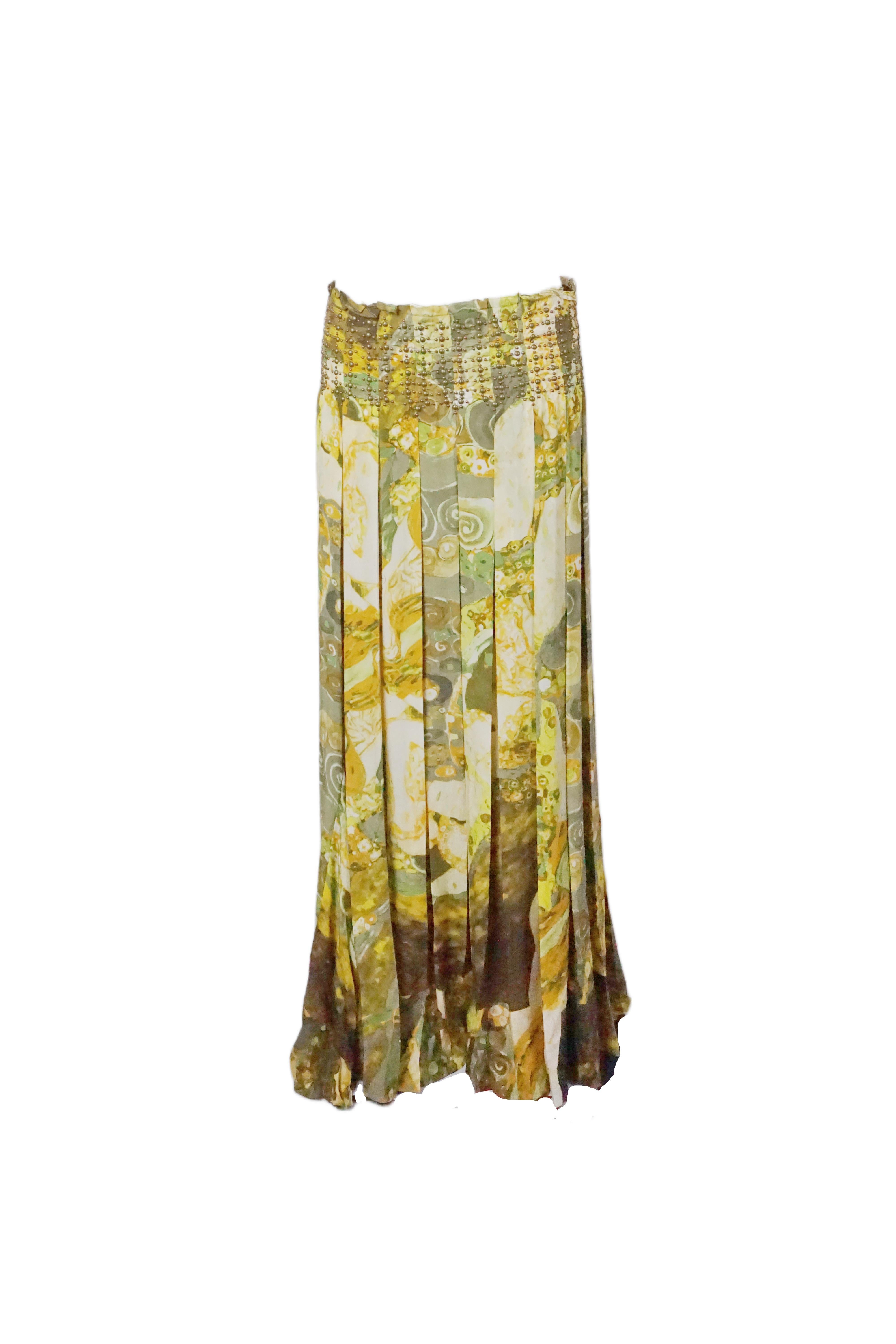 Ensemble deux pièces ROBERTO CAVALLI F/H 2005 GUSTAV KLIMT imprimé Art nouveau en vente 2