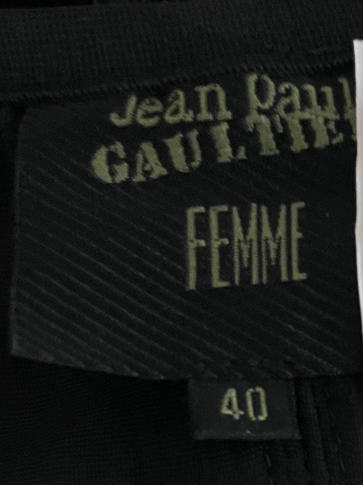 JEAN PAUL GAULTIER F/H 1989 Ensemble jupe découpée à fermeture éclair en velours noir en vente 7