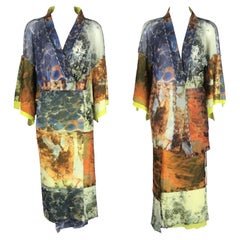 JEAN PAUL GAULTIER S/s 1999 Abstract Bacteria Kimono Mesh Set