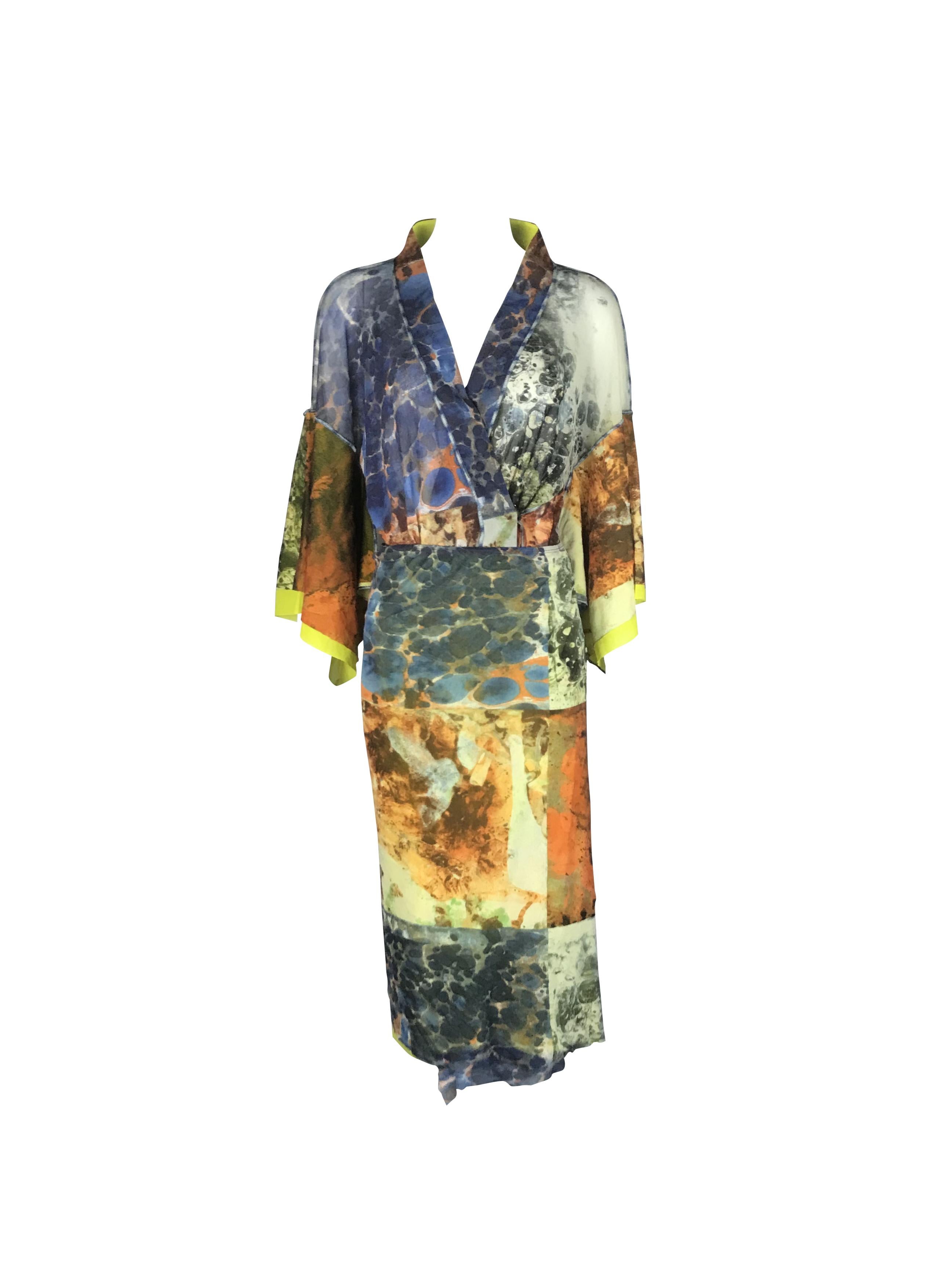 JEAN PAUL GAULTIER S/s 1999 Abstract Bacteria Kimono Mesh Set In condizioni ottime in vendita a 上海市, CN