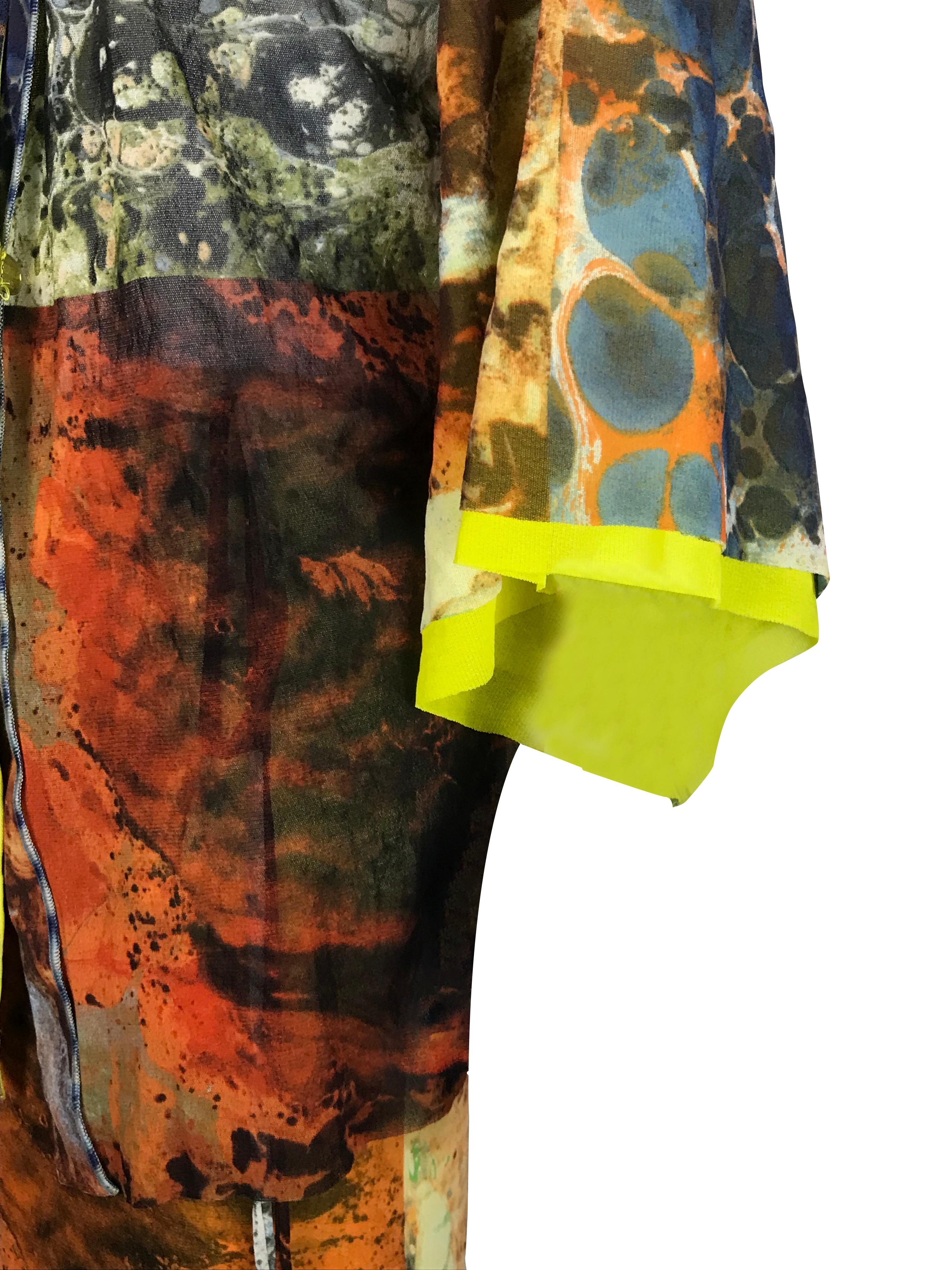 JEAN PAUL GAULTIER S/s 1999 Abstract Bacteria Kimono Mesh Set in vendita 4
