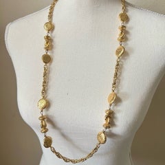 CHANEL Vintage Gold Mademoiselle Coco Station Necklace