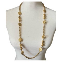 CHANEL Vintage Gold Mademoiselle Coco Station Necklace