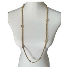 CHANEL Vintage Gold & Crystal Station Necklace