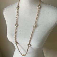 Chanel Vintage Gold Crystal Long Necklace