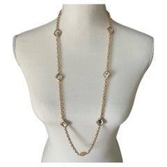 Chanel Vintage Gold Crystal Long Necklace