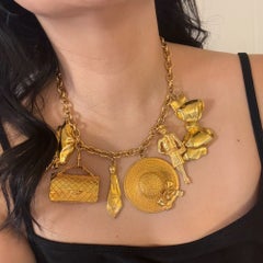 Chanel Vintage Gold CC Lucky Charms Collar Necklace