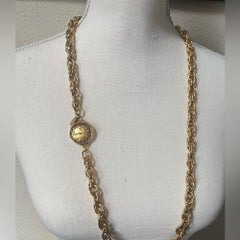 CHANEL Vintage Gold Rue Cambon Medallion Chain Necklace