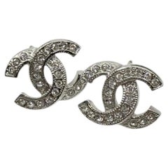 CHANEL Classic CC Silver Mini Stud Earrings