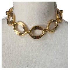 CHANEL Vintage 24k Gold Plated Chain Link Choker