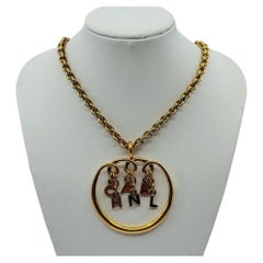 Chanel Gold Chain Vintage Charm Letters Necklace