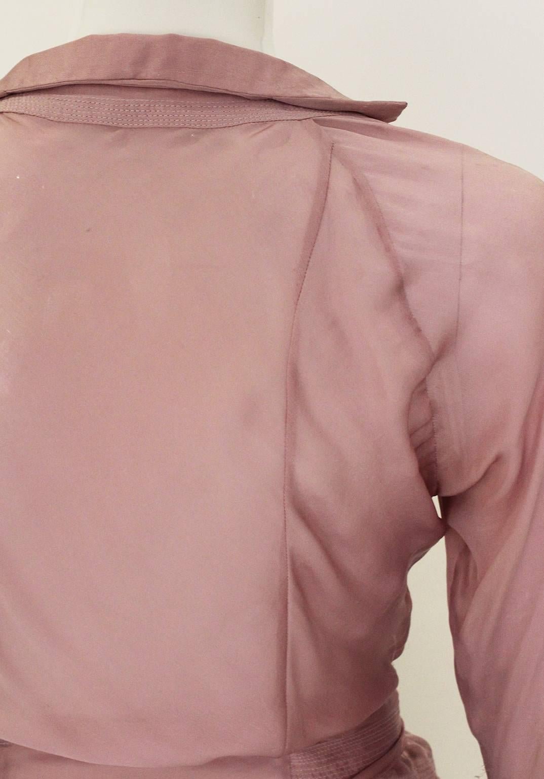 1990s YSL Lilac Silk Floaty Sleeved Blouse 3