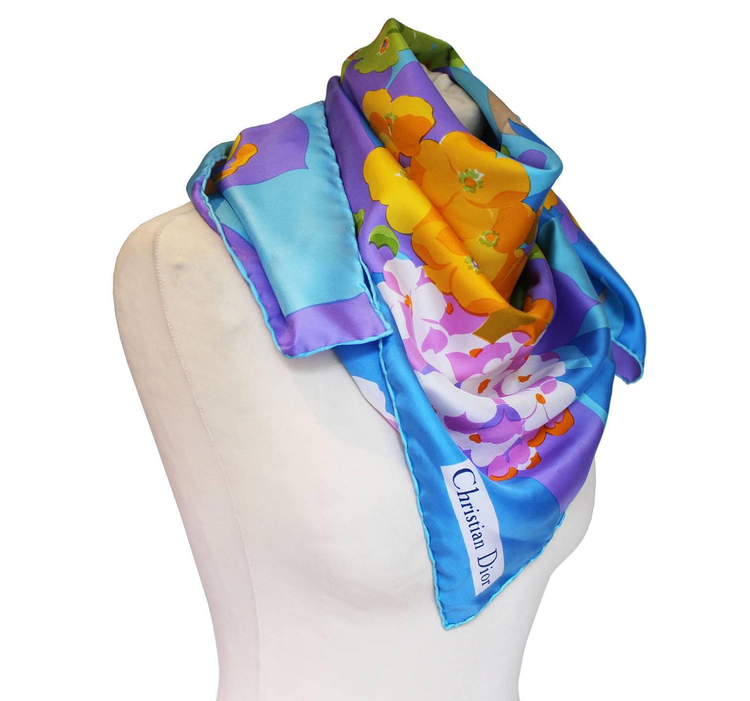 Christian Dior  Hand Rolled Silk Scarf In New Condition In London, GB