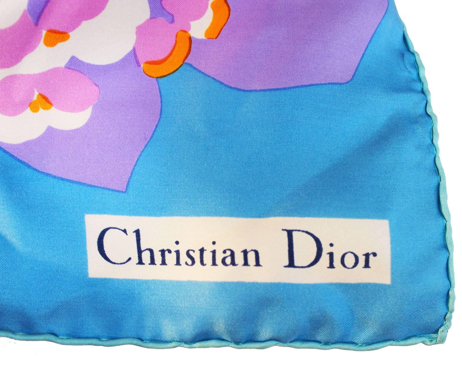 Christian Dior  Hand Rolled Silk Scarf 2