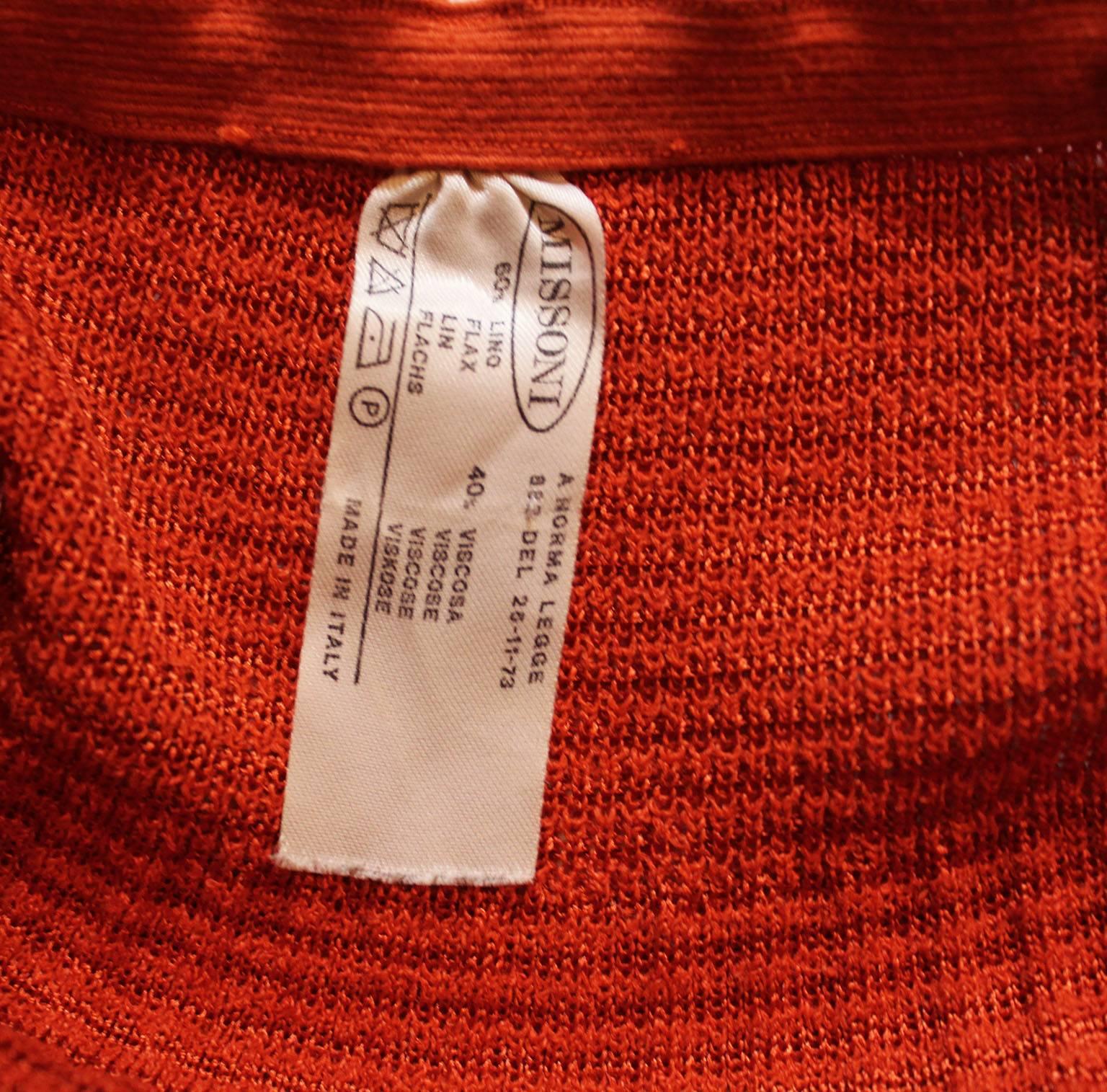 1990s Missoni Burnt Orange Knitted Three Piece Outfit. 5