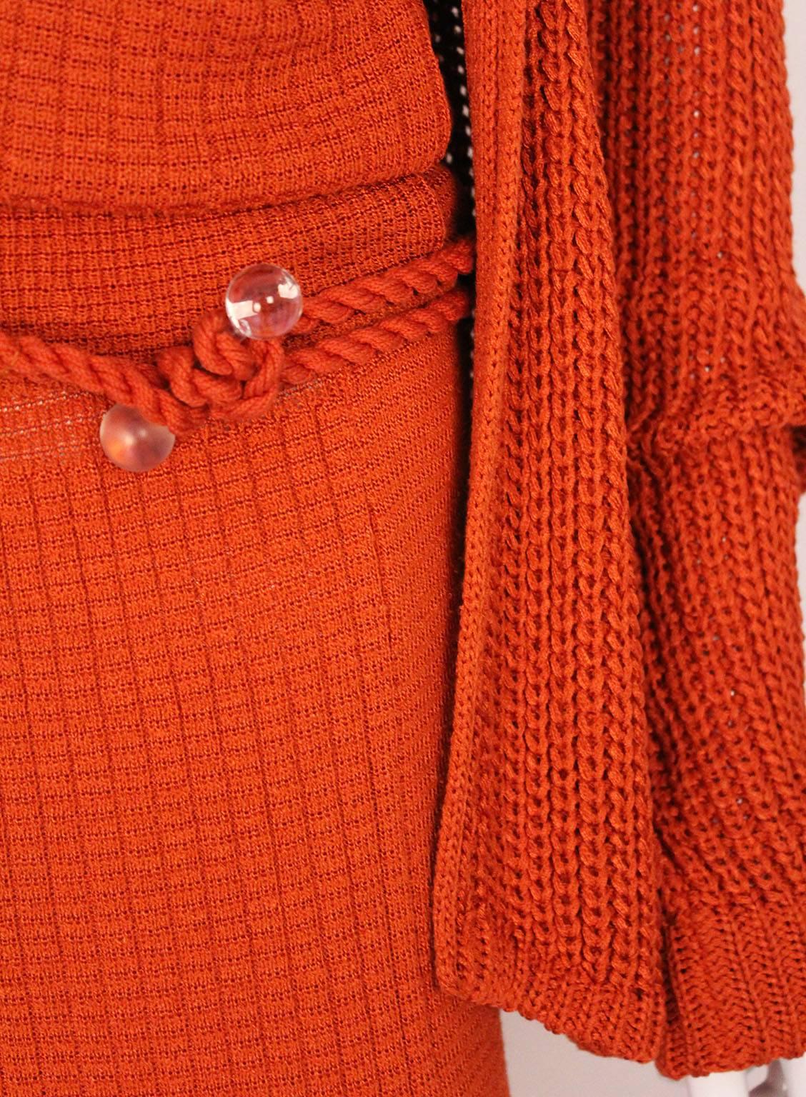 1990s Missoni Burnt Orange Knitted Three Piece Outfit. 2