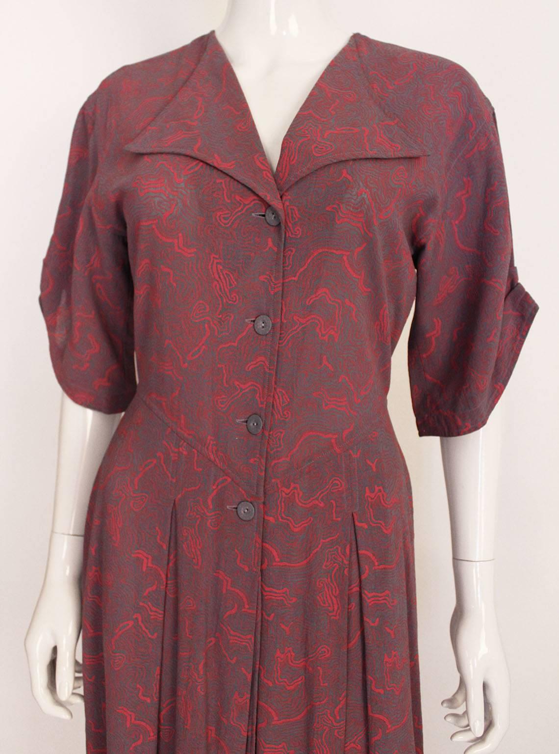 Women's Jean Muir Printed Dress, circa 1980