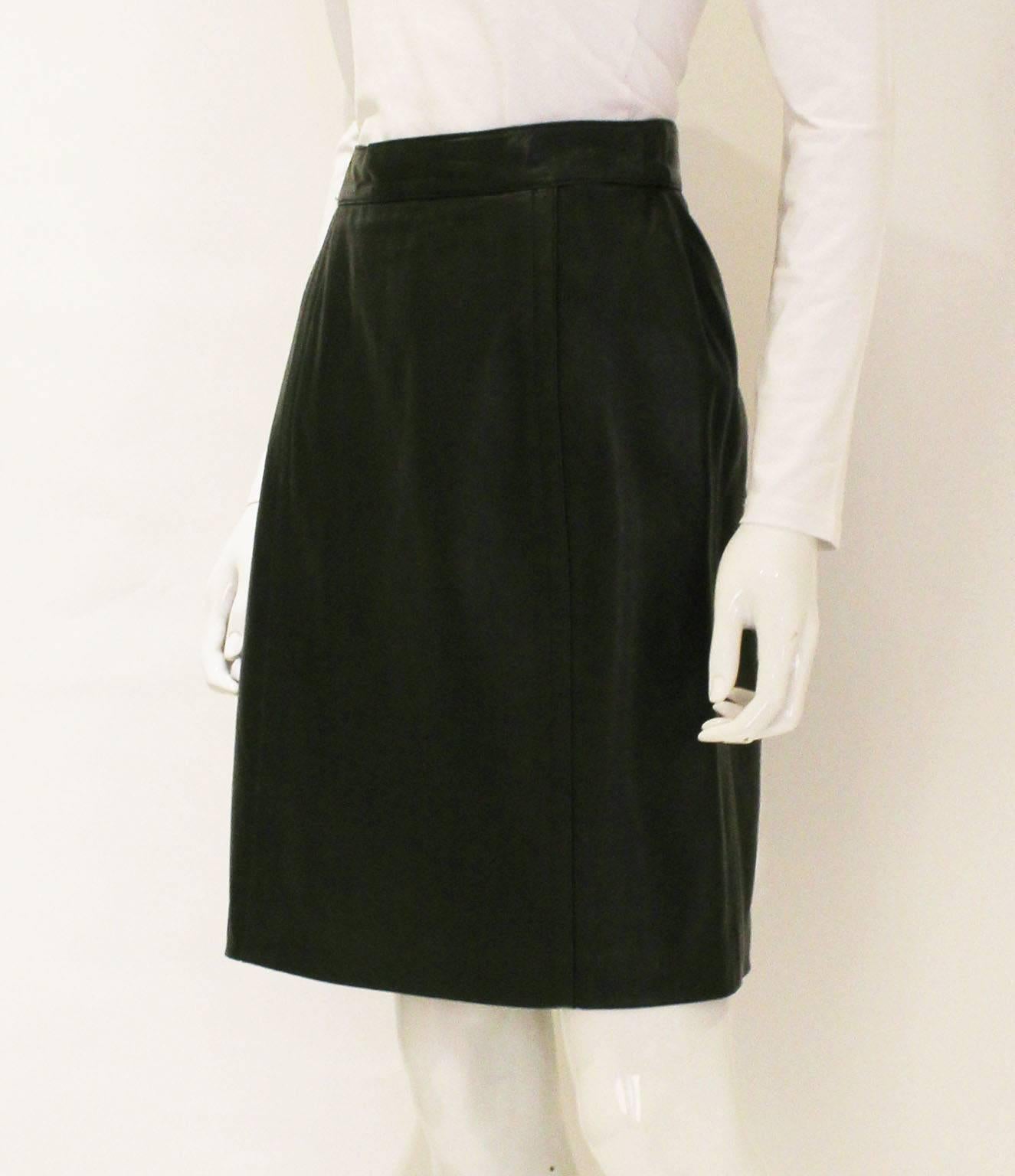 celine leather skirt