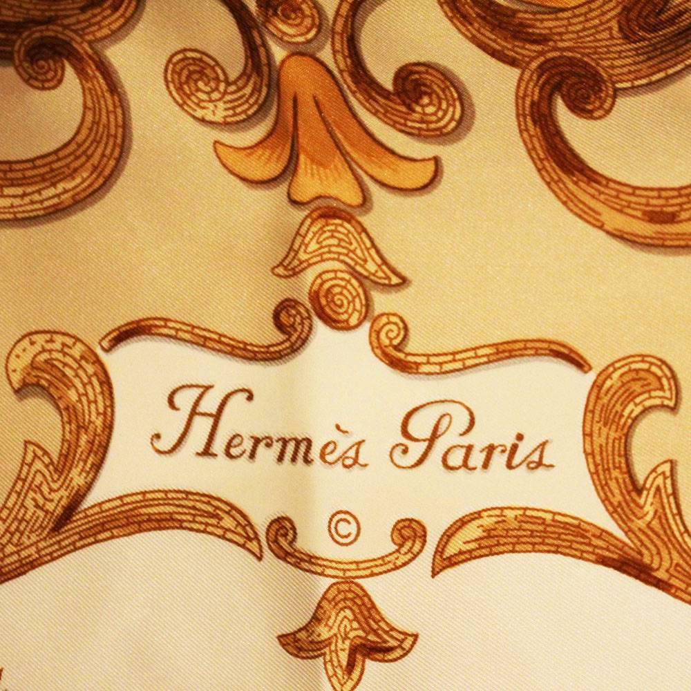 Silk Scarf by Hermes, Paris , Cheval Turc In Good Condition In London, GB